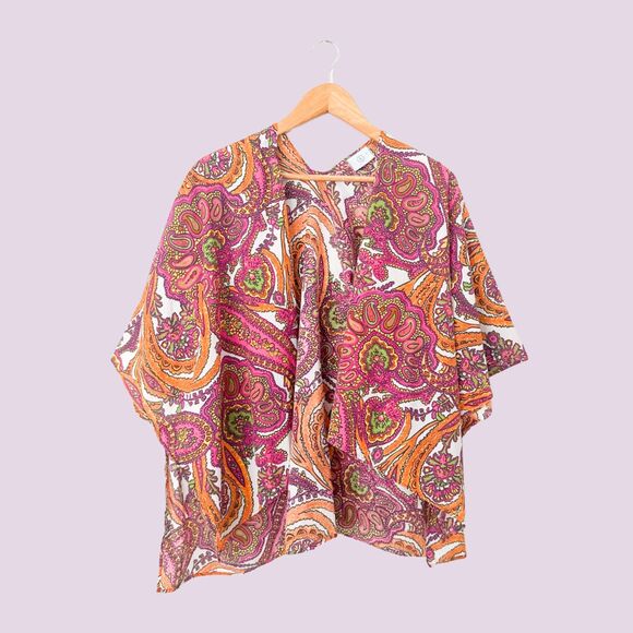 Bogner Tops - Bogner Paisley Kimono ONE SIZE Boho Whimsigoth Lagenlook Artsy Beachy